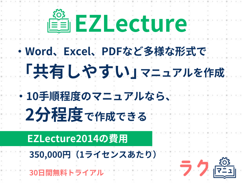 EZLectureの特徴や料金を示した図