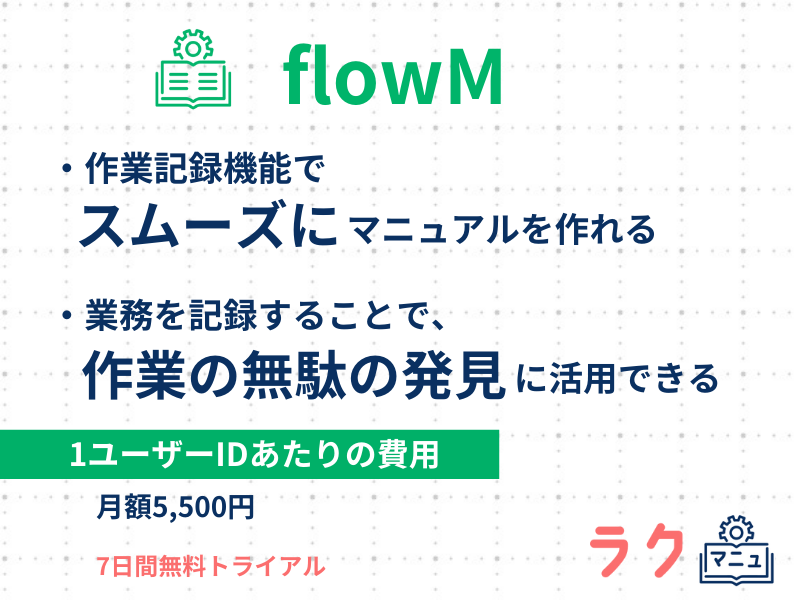 flowM（フローム）の特徴や料金を示した図