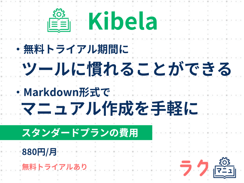 Kibelaの特徴や料金を示した図