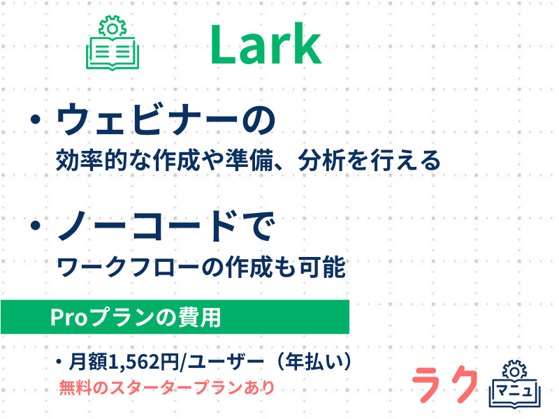 Larkの特徴や料金を示した図